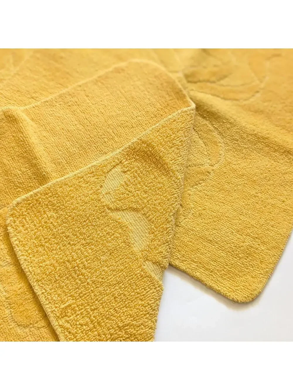 Vintage Cannon Marigold Yellow Washcloth Set with Bow Detail